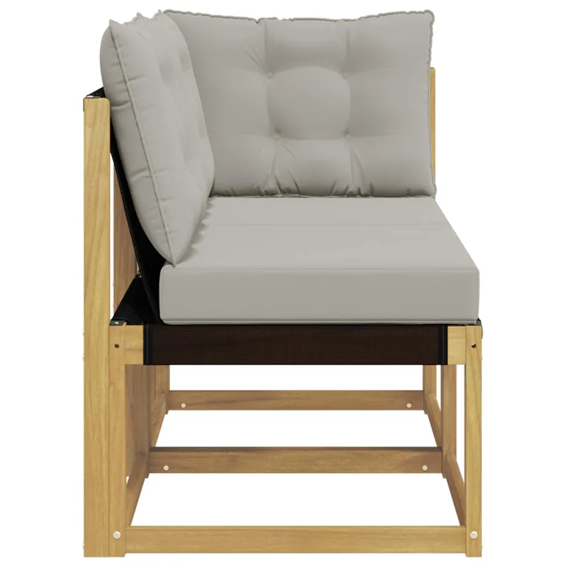 Lauko vidurinė ir kampinė sofa su pagalve 2 Vienetas Balta