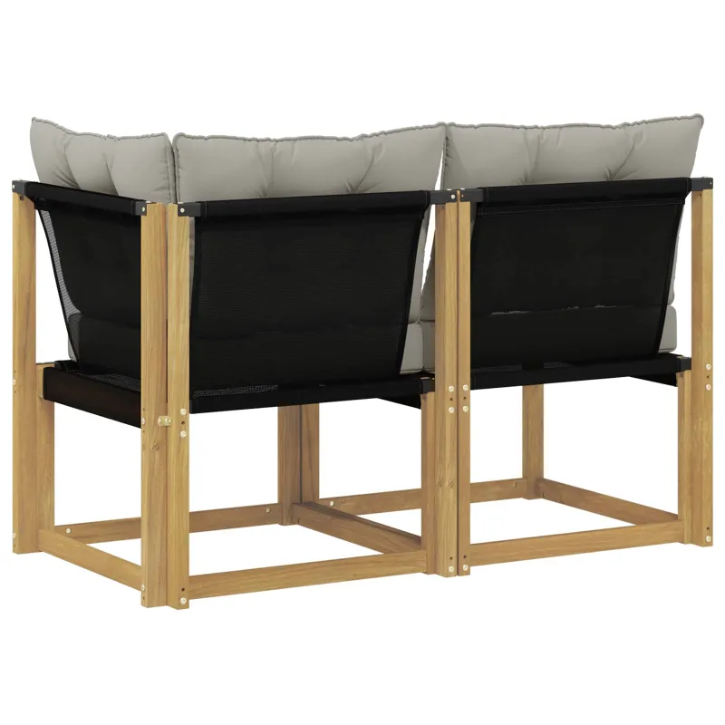 Lauko vidurinė ir kampinė sofa su pagalve 2 Vienetas Balta
