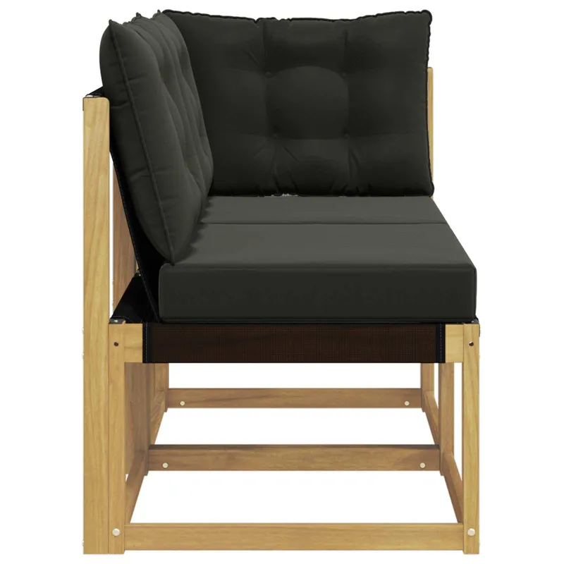 Lauko vidurinė ir kampinė sofa su pagalve 2 Vienetas Balta