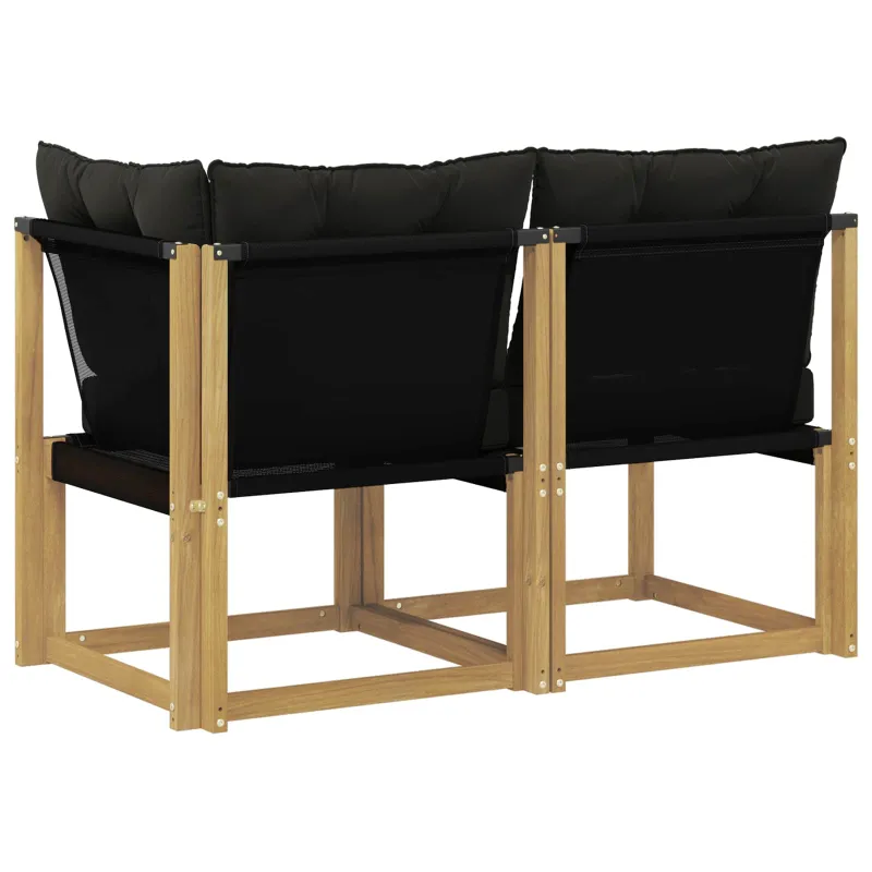Lauko vidurinė ir kampinė sofa su pagalve 2 Vienetas Balta