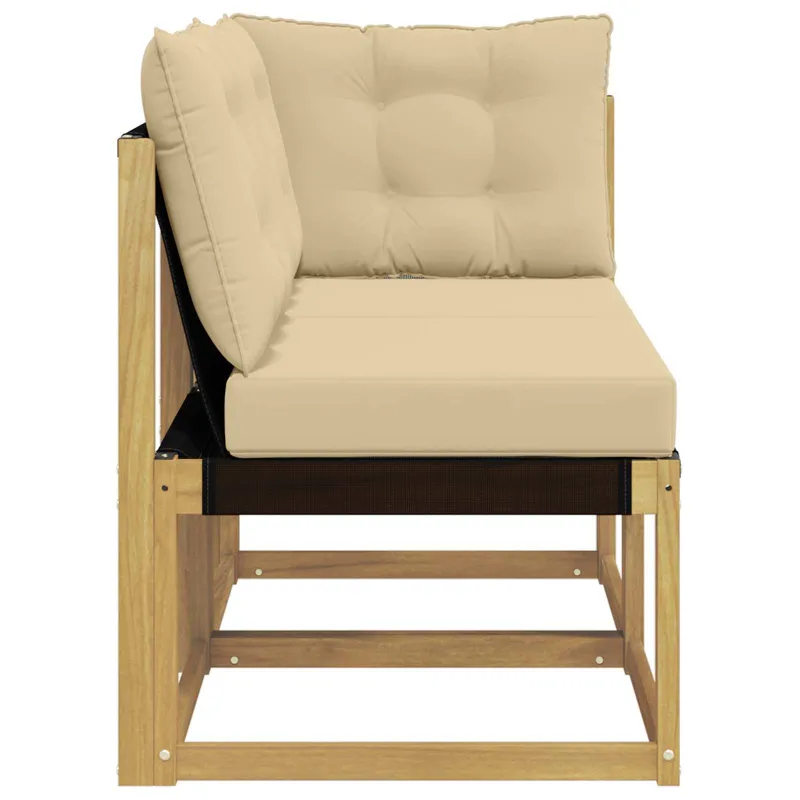 Lauko vidurinė ir kampinė sofa su pagalve 2 Vienetas Balta