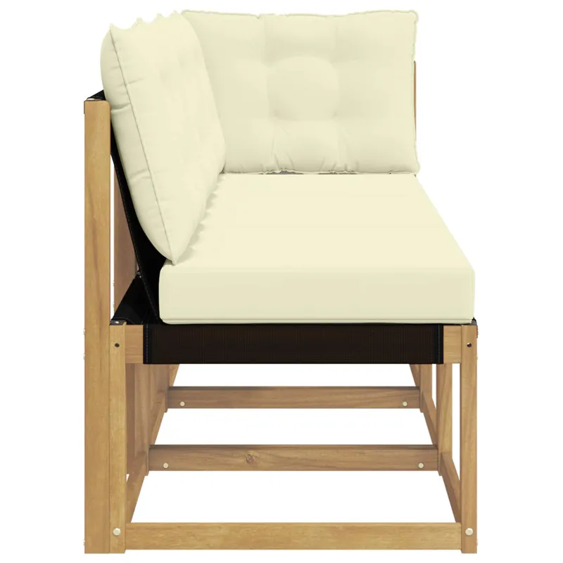 Lauko vidurinė ir kampinė sofa su pagalve 3 Vienetas Balta