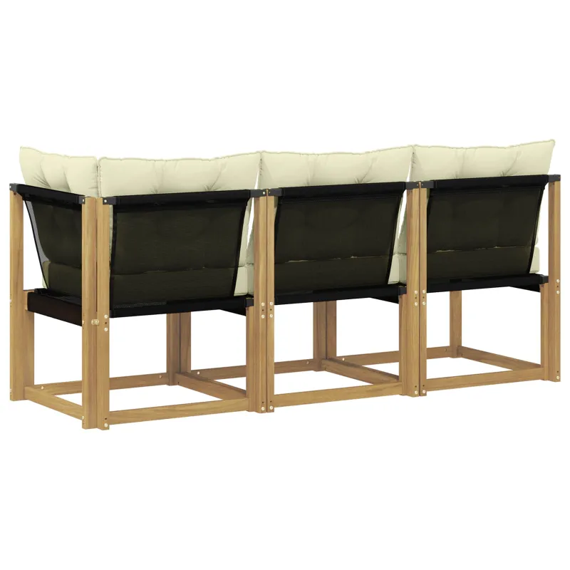 Lauko vidurinė ir kampinė sofa su pagalve 3 Vienetas Balta