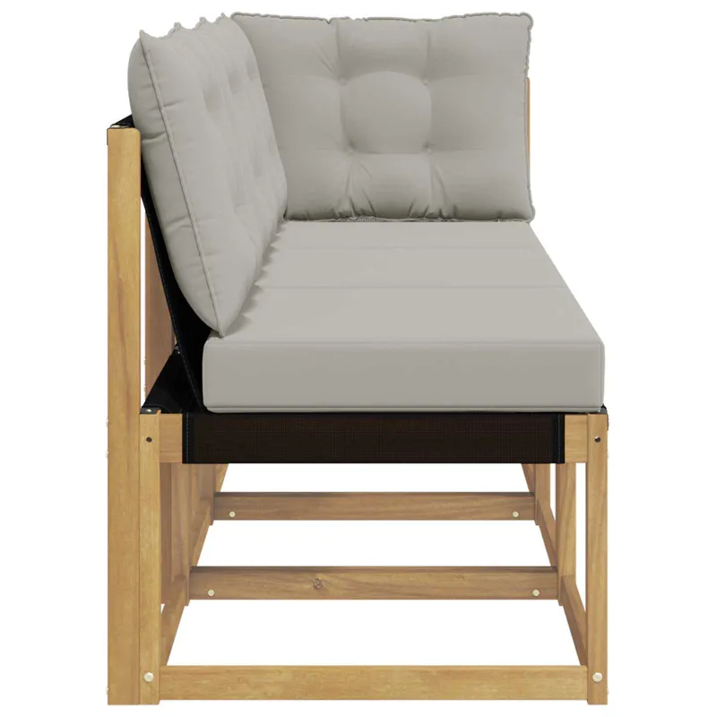 Lauko vidurinė ir kampinė sofa su pagalve 3 Vienetas Balta