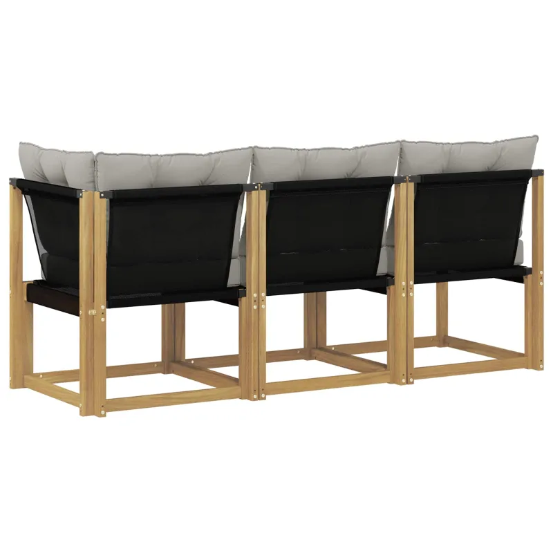 Lauko vidurinė ir kampinė sofa su pagalve 3 Vienetas Balta