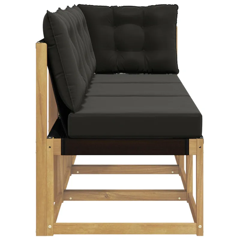 Lauko vidurinė ir kampinė sofa su pagalve 3 Vienetas Balta