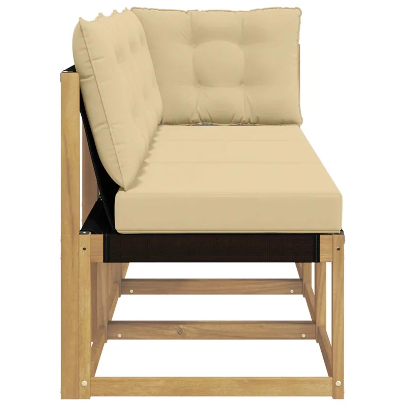 Lauko vidurinė ir kampinė sofa su pagalve 3 Vienetas Balta