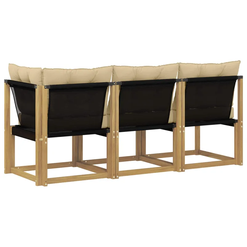 Lauko vidurinė ir kampinė sofa su pagalve 3 Vienetas Balta