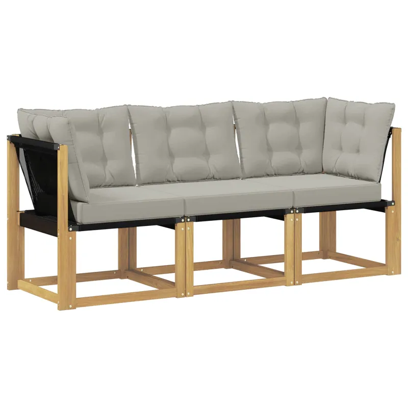 Lauko vidurinė ir kampinė sofa su pagalve 3 Vienetas Balta