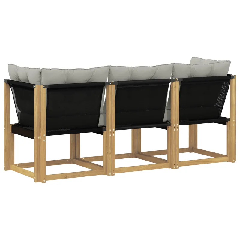 Lauko vidurinė ir kampinė sofa su pagalve 3 Vienetas Balta