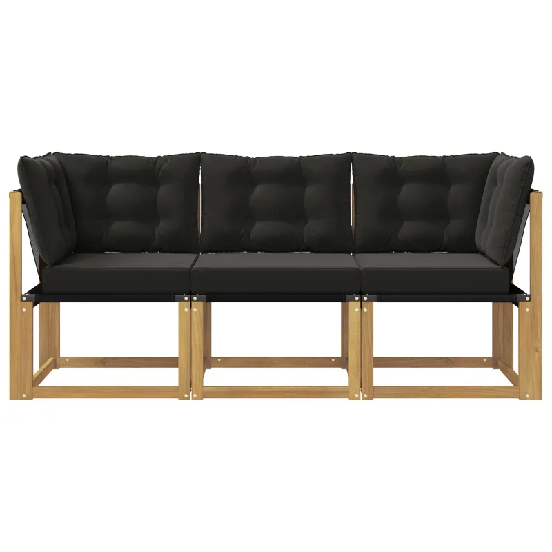Lauko vidurinė ir kampinė sofa su pagalve 3 Vienetas Balta