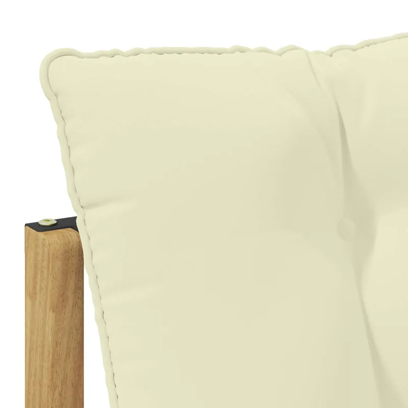 Lauko kampinė sofa Kietasis akacijos medis ir Textilene Balta