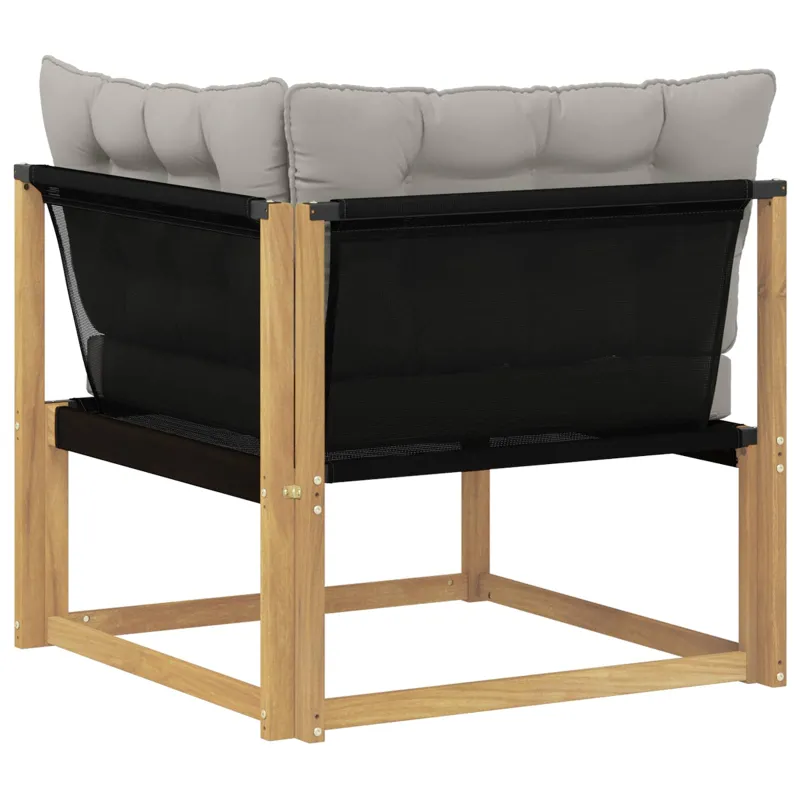 Lauko kampinė sofa Kietasis akacijos medis ir Textilene Balta