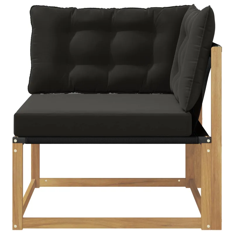 Lauko kampinė sofa Kietasis akacijos medis ir Textilene Balta