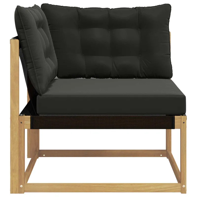 Lauko kampinė sofa Kietasis akacijos medis ir Textilene Balta