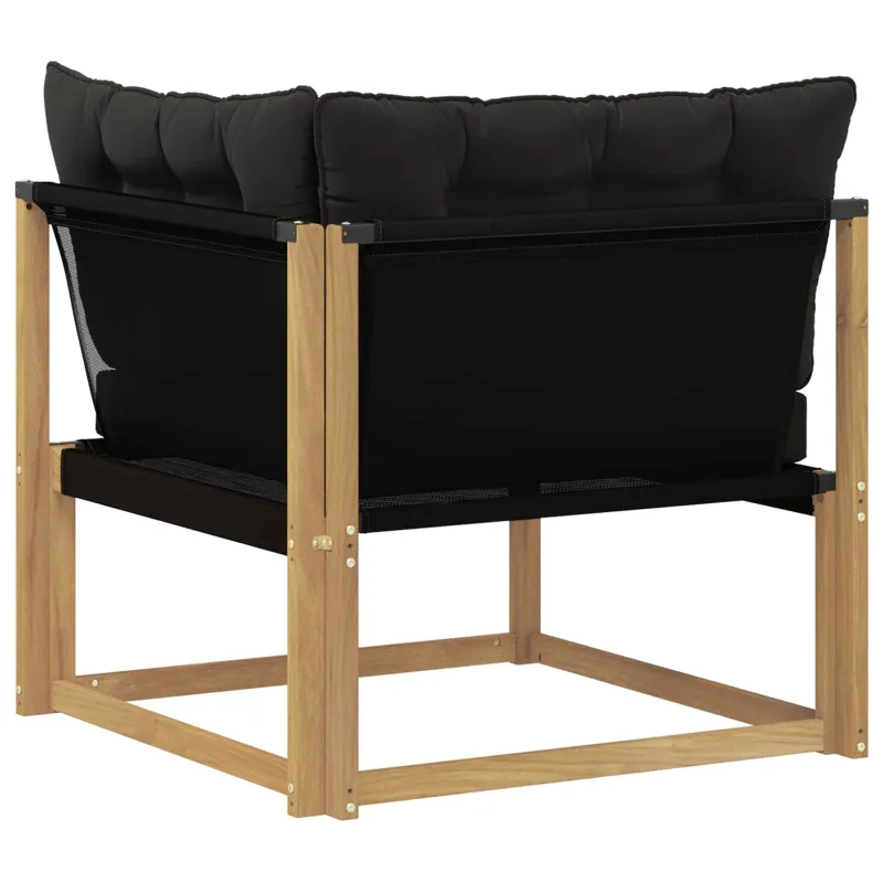 Lauko kampinė sofa Kietasis akacijos medis ir Textilene Balta