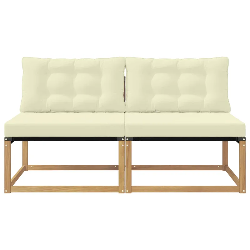 Lauko Vidurinis Sofa Kietasis akacijos medis ir Textilene Balta