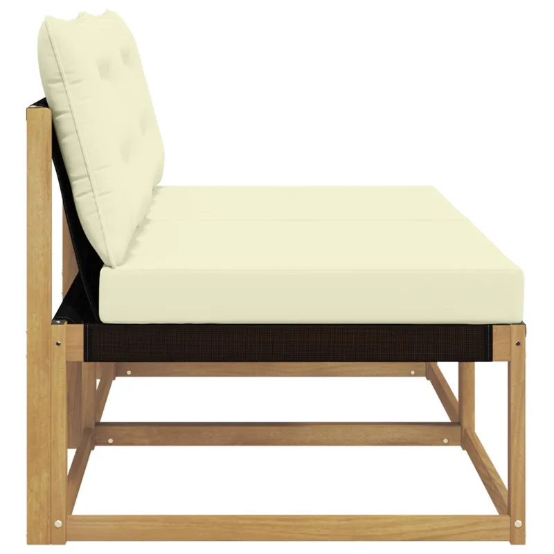 Lauko Vidurinis Sofa Kietasis akacijos medis ir Textilene Balta