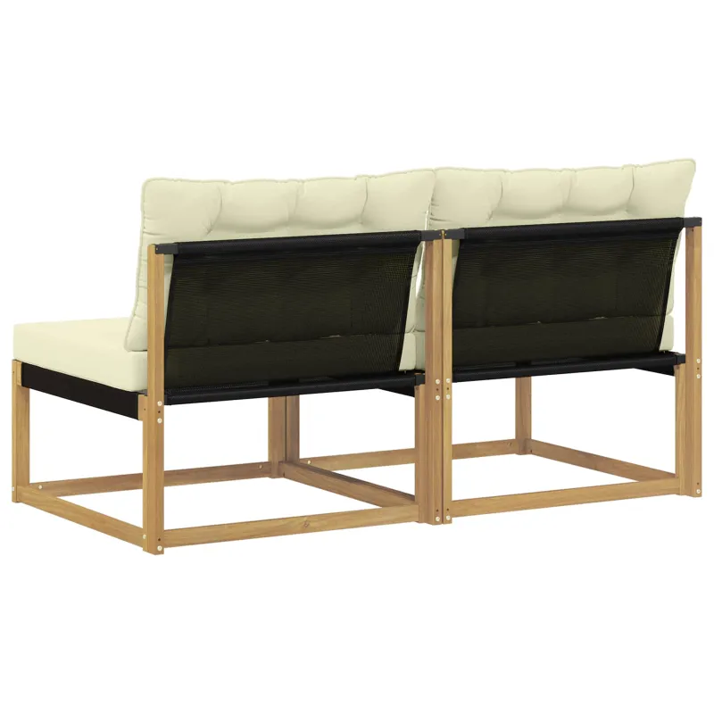 Lauko Vidurinis Sofa Kietasis akacijos medis ir Textilene Balta