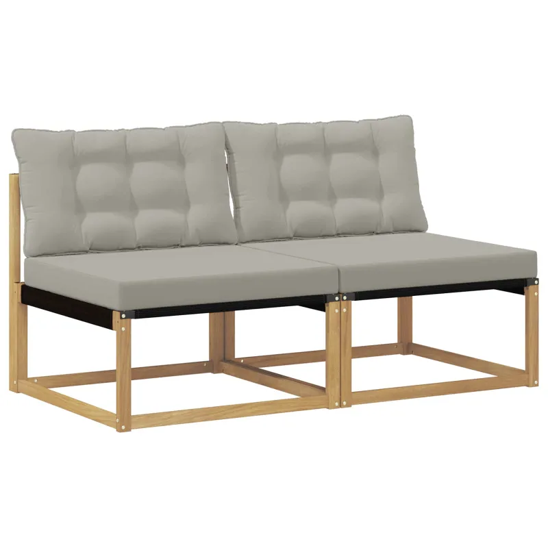 Lauko Vidurinis Sofa Kietasis akacijos medis ir Textilene Balta