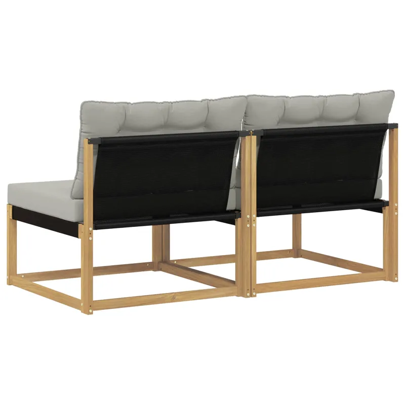 Lauko Vidurinis Sofa Kietasis akacijos medis ir Textilene Balta