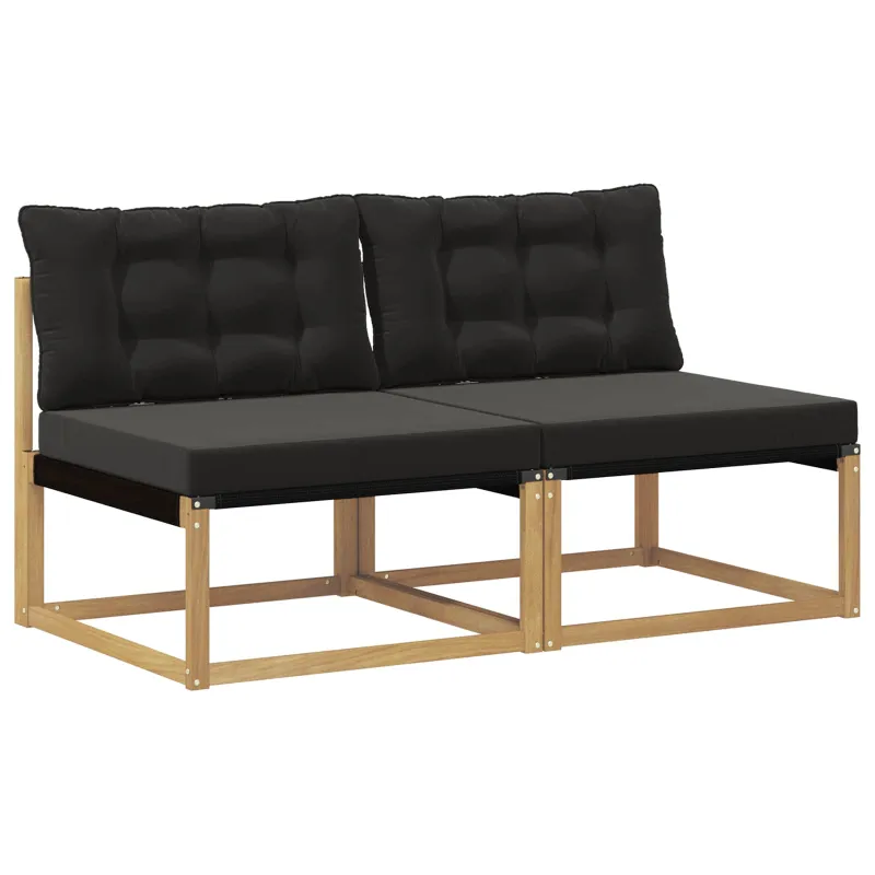 Lauko Vidurinis Sofa Kietasis akacijos medis ir Textilene Balta