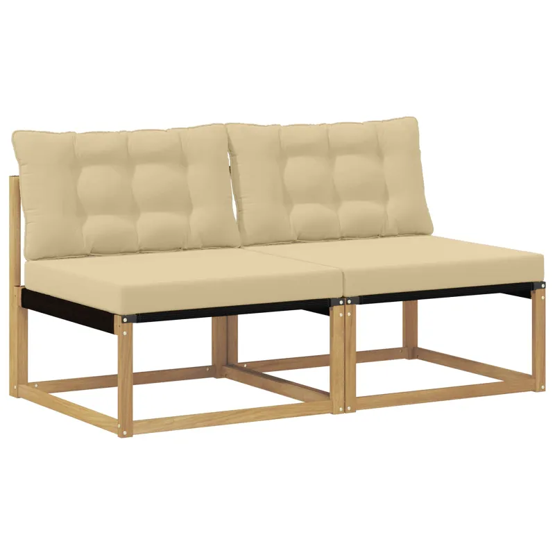 Lauko Vidurinis Sofa Kietasis akacijos medis ir Textilene Balta