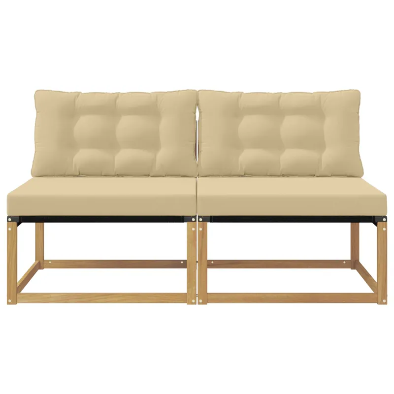 Lauko Vidurinis Sofa Kietasis akacijos medis ir Textilene Balta