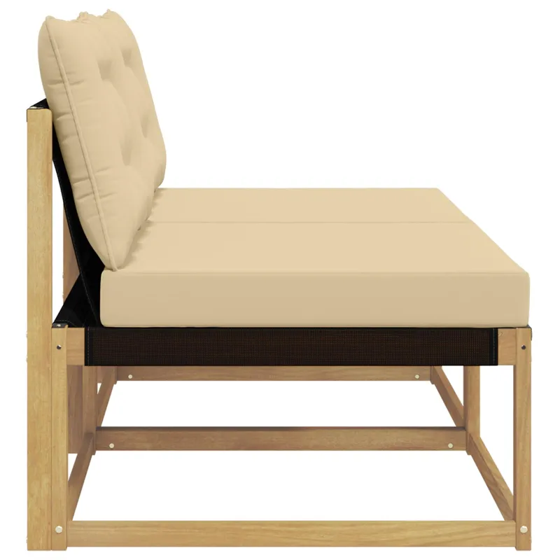 Lauko Vidurinis Sofa Kietasis akacijos medis ir Textilene Balta