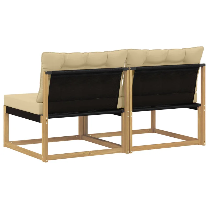 Lauko Vidurinis Sofa Kietasis akacijos medis ir Textilene Balta