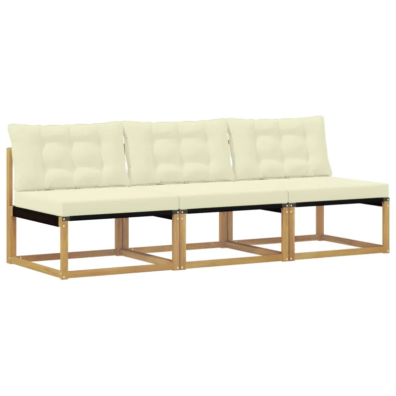 Lauko Vidurinis Sofa Kietasis akacijos medis ir Textilene Balta