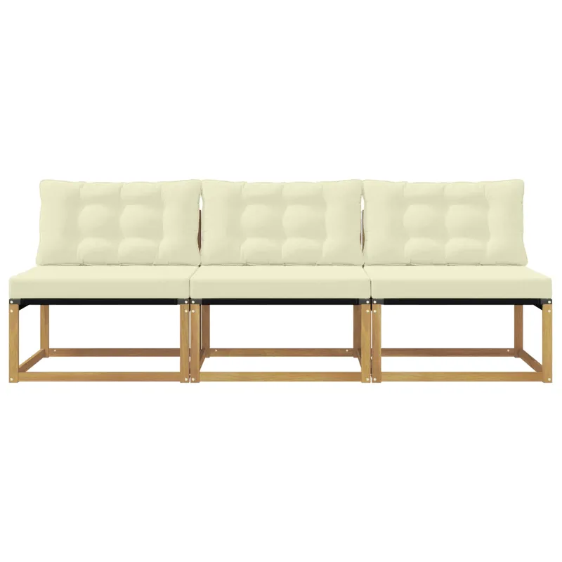 Lauko Vidurinis Sofa Kietasis akacijos medis ir Textilene Balta