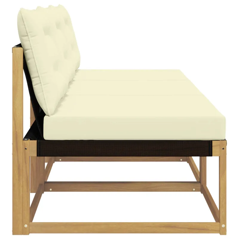 Lauko Vidurinis Sofa Kietasis akacijos medis ir Textilene Balta