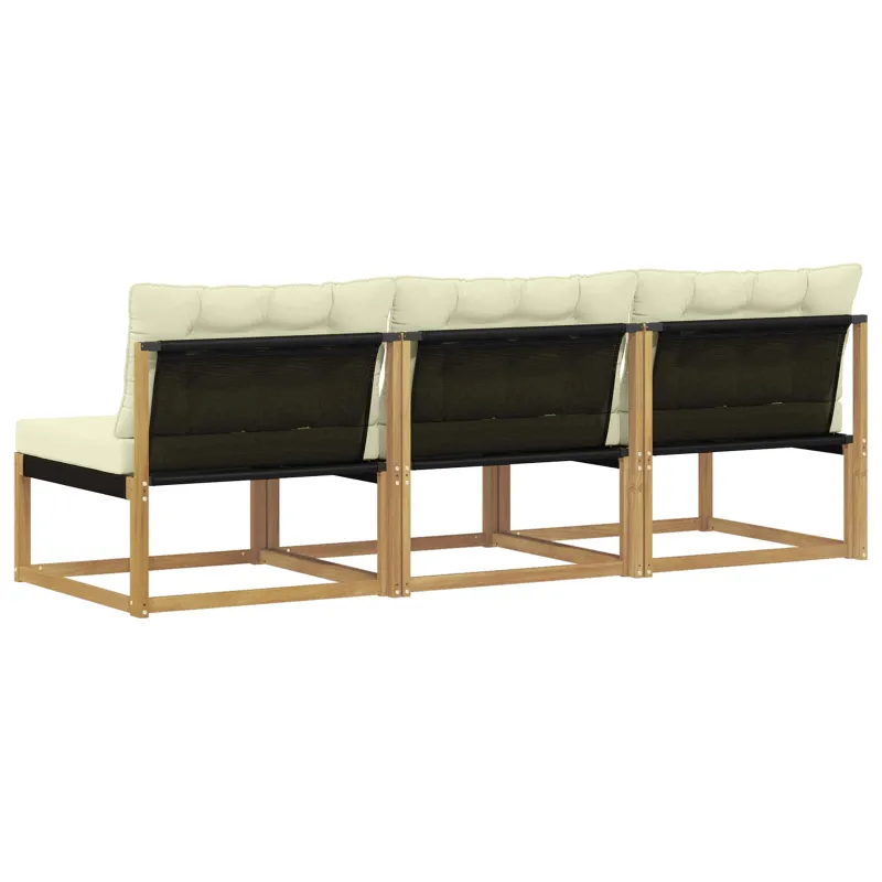 Lauko Vidurinis Sofa Kietasis akacijos medis ir Textilene Balta