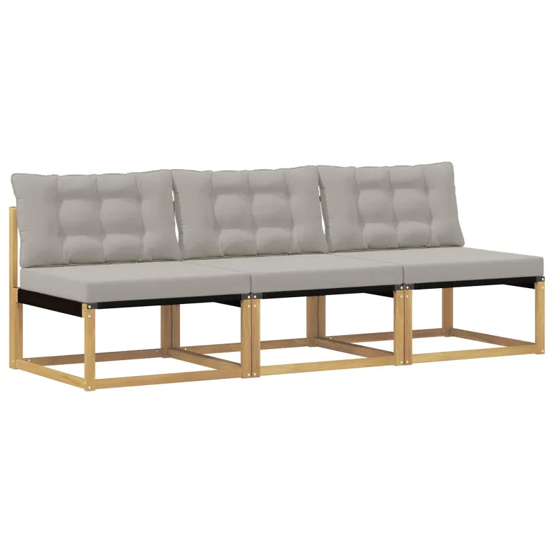 Lauko Vidurinis Sofa Kietasis akacijos medis ir Textilene Balta