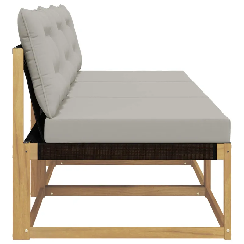 Lauko Vidurinis Sofa Kietasis akacijos medis ir Textilene Balta