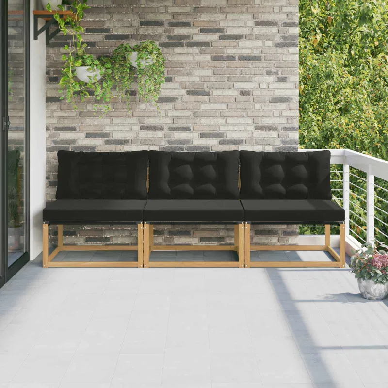 Lauko Vidurinis Sofa Kietasis akacijos medis ir Textilene Balta