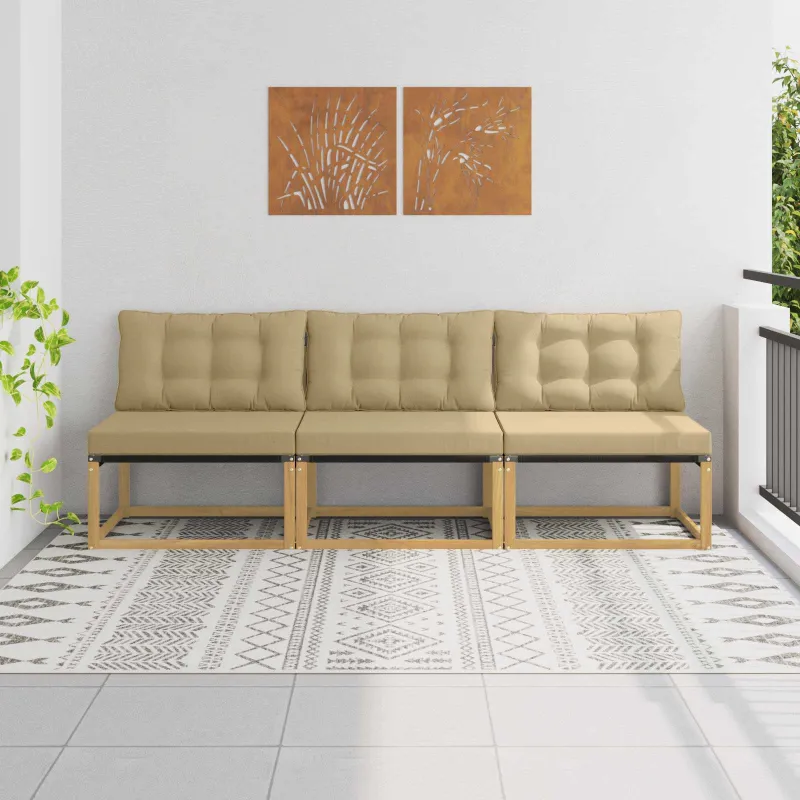 Lauko Vidurinis Sofa Kietasis akacijos medis ir Textilene Balta