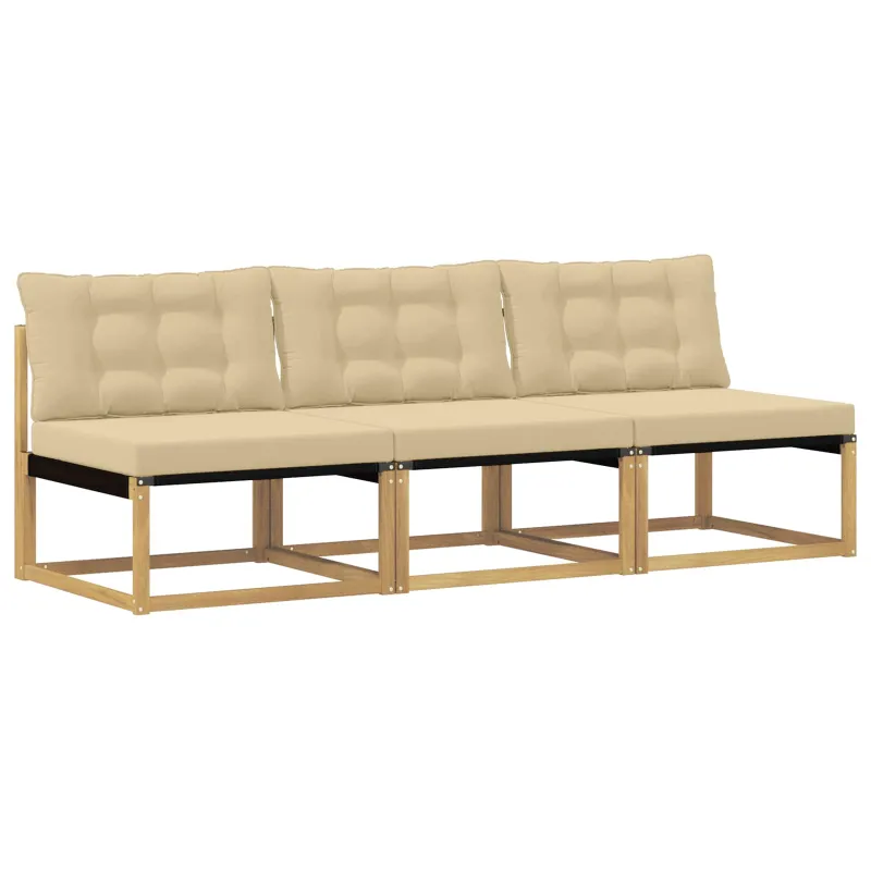 Lauko Vidurinis Sofa Kietasis akacijos medis ir Textilene Balta