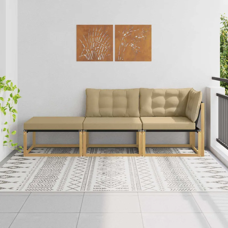 Sekcija sofa vienetai su pagalve Balta 241,5 x 83 x 73 cm