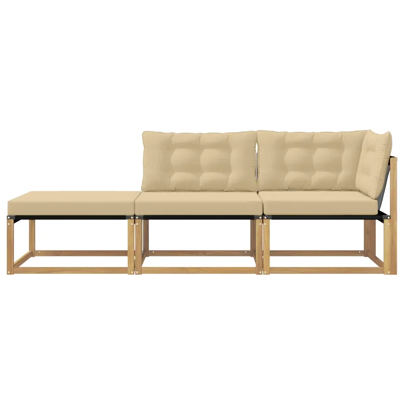 Sekcija sofa vienetai su pagalve Balta 241,5 x 83 x 73 cm