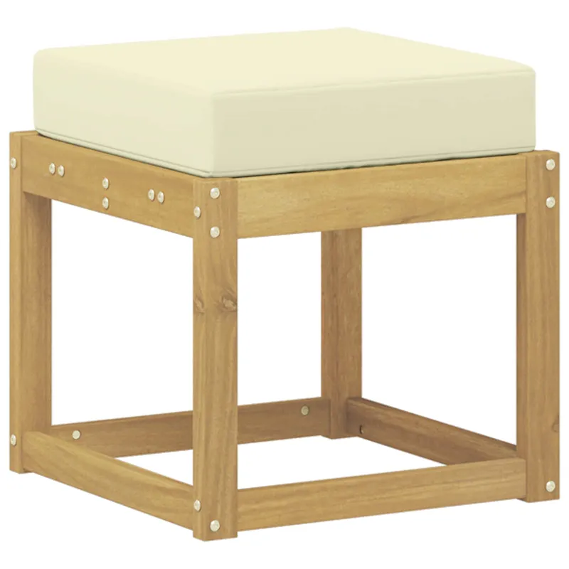 Lauko sėdynė suolelis su pagalve Balta 43 x 43 x 45 cm