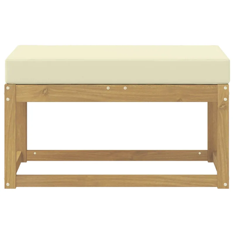 Lauko sėdynė suolelis su pagalve Balta 80 x 43 x 45 cm