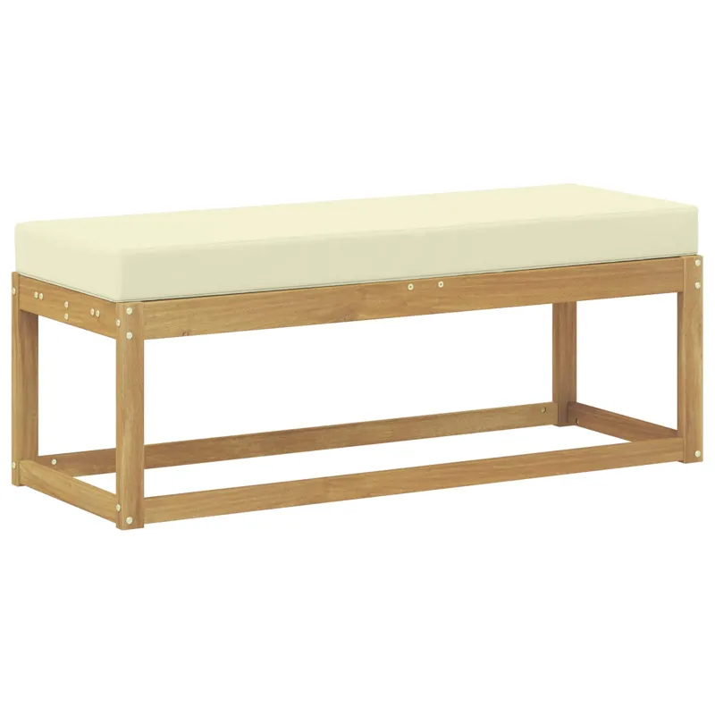 Lauko sėdynė suolelis su pagalve Balta 115 x 43 x 45 cm