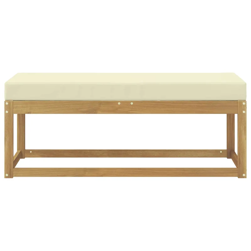 Lauko sėdynė suolelis su pagalve Balta 115 x 43 x 45 cm