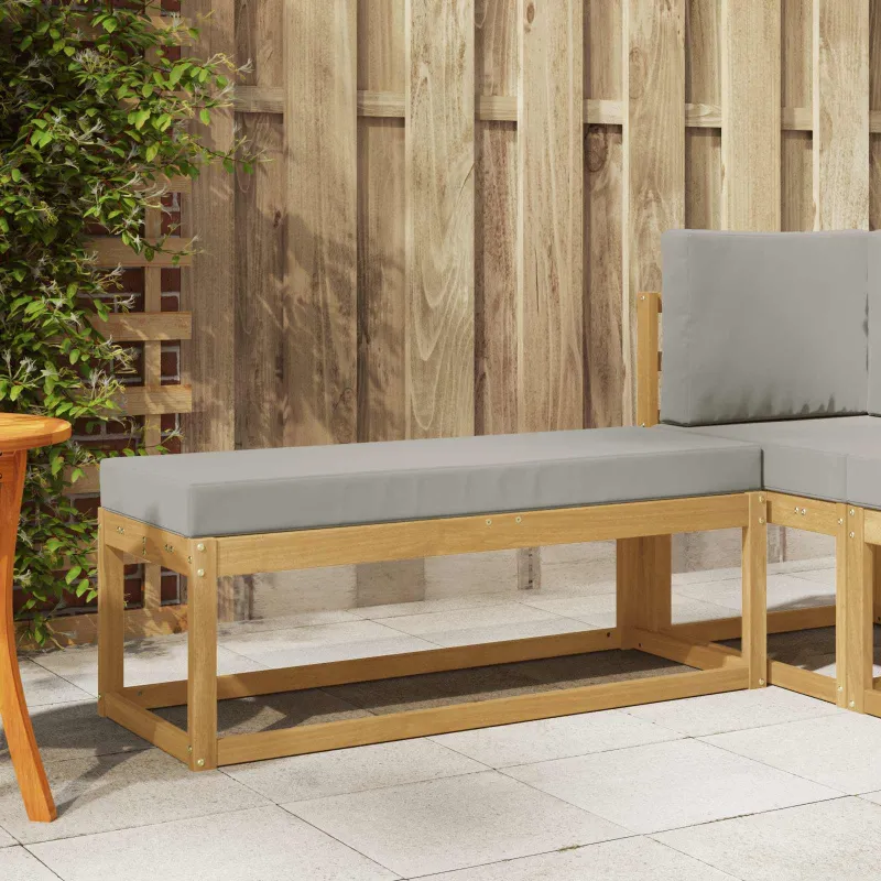 Lauko sėdynė suolelis su pagalve Balta 115 x 43 x 45 cm