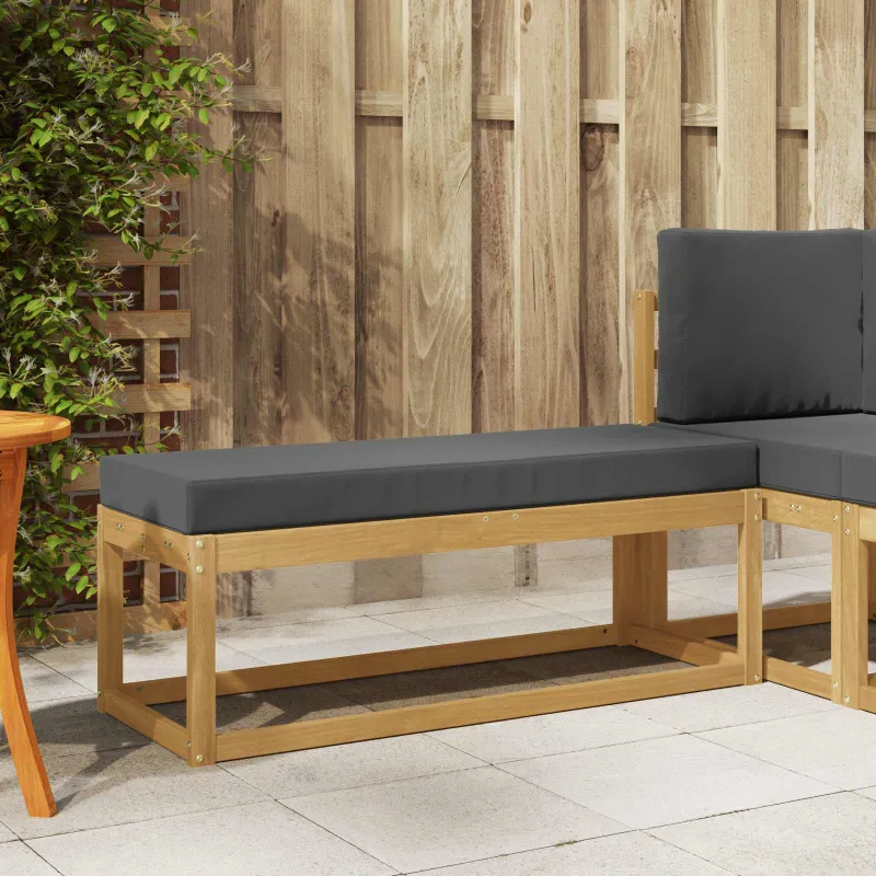 Lauko sėdynė suolelis su pagalve Balta 115 x 43 x 45 cm