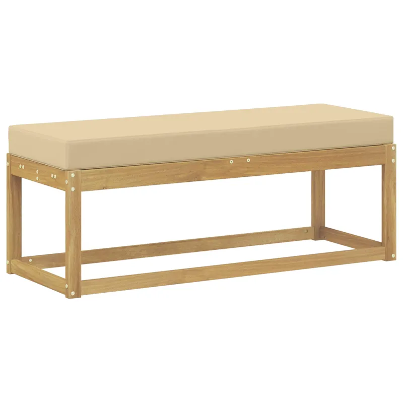 Lauko sėdynė suolelis su pagalve Balta 115 x 43 x 45 cm