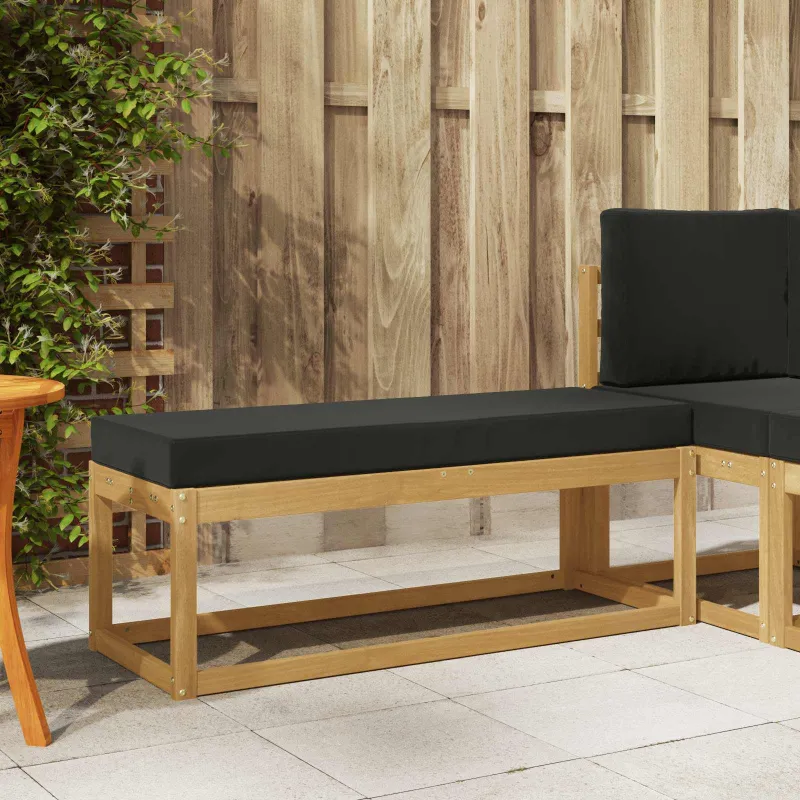 Lauko sėdynė suolelis su pagalve Balta 115 x 43 x 45 cm
