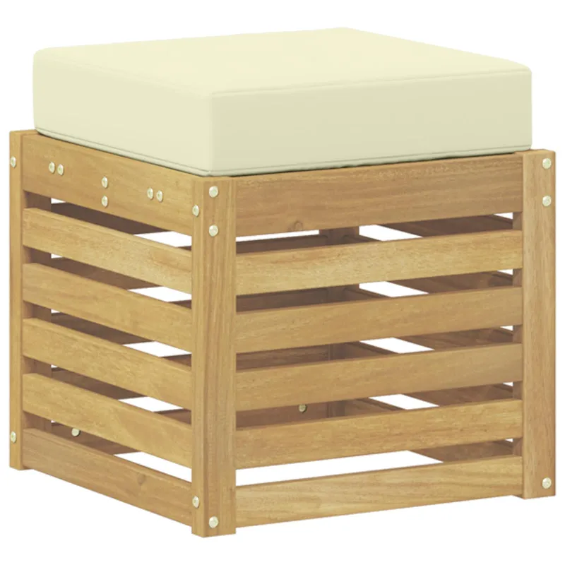 Lauko sėdynė suolelis su pagalve Balta 43 x 43 x 45 cm